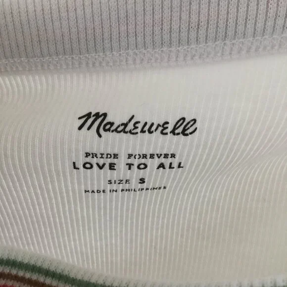 Madewell "The Pride Brightside" Crop Ribbed Tank Top s - Picture 8 of 11